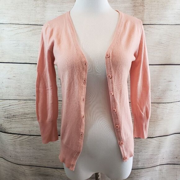 MAK Women's Peach Cardigan, Size Small.  Gently used* - Picture 2 of 8